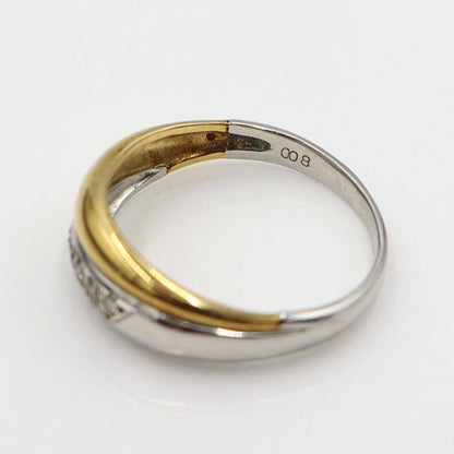 Pt850/K18ダイヤリング　D0.08ct　リングサイズ14号　重量3.85ｇ(石の重量含む)(中古)