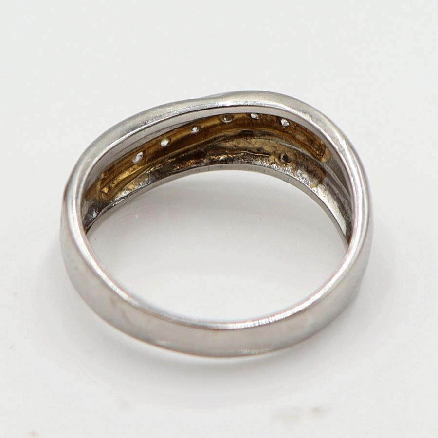 Pt850/K18ダイヤリング　D0.06ct　リングサイズ13号　重量5.70ｇ(石の重量含む)　(中古)