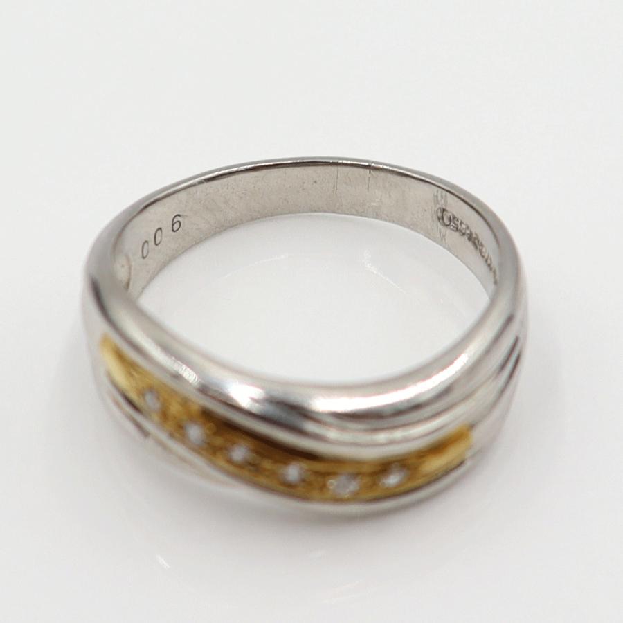 Pt850/K18ダイヤリング　D0.06ct　リングサイズ13号　重量5.70ｇ(石の重量含む)　(中古)