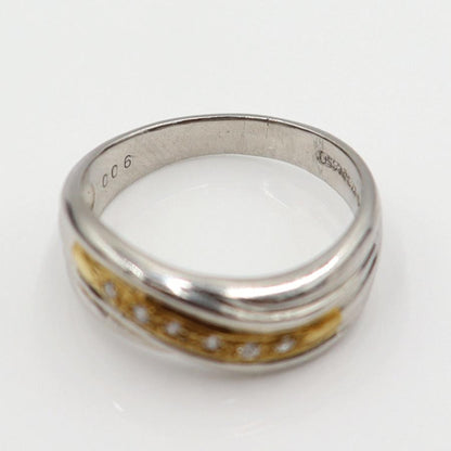 Pt850/K18ダイヤリング　D0.06ct　リングサイズ13号　重量5.70ｇ(石の重量含む)　(中古)