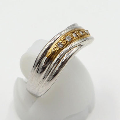 Pt850/K18ダイヤリング　D0.06ct　リングサイズ13号　重量5.70ｇ(石の重量含む)　(中古)