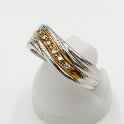 Pt850/K18ダイヤリング　D0.06ct　リングサイズ13号　重量5.70ｇ(石の重量含む)　(中古)