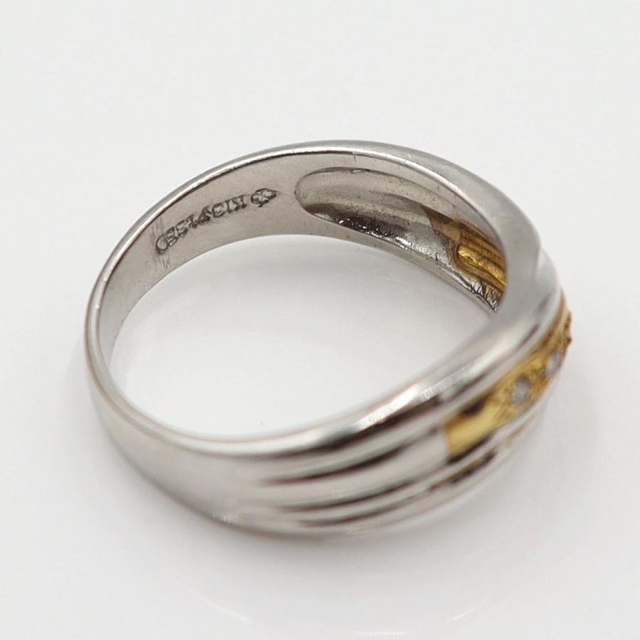 Pt850/K18ダイヤリング　D0.06ct　リングサイズ13号　重量5.70ｇ(石の重量含む)　(中古)