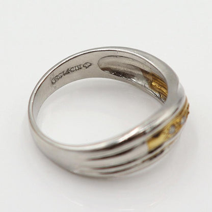 Pt850/K18ダイヤリング　D0.06ct　リングサイズ13号　重量5.70ｇ(石の重量含む)　(中古)