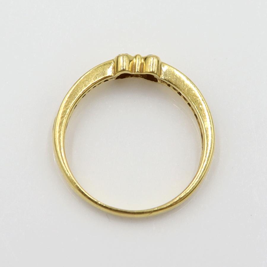 K18ルビーダイヤリング「蝶々」　D0.02ct　サイズ14号　重量2.94ｇ(石の重量含む)　レディース (中古)