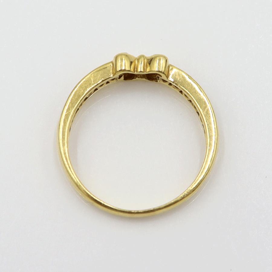 K18ルビーダイヤリング「蝶々」　D0.02ct　サイズ14号　重量2.94ｇ(石の重量含む)　レディース (中古)