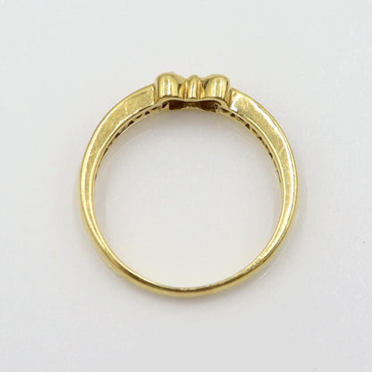 K18ルビーダイヤリング「蝶々」　D0.02ct　サイズ14号　重量2.94ｇ(石の重量含む)　レディース (中古)