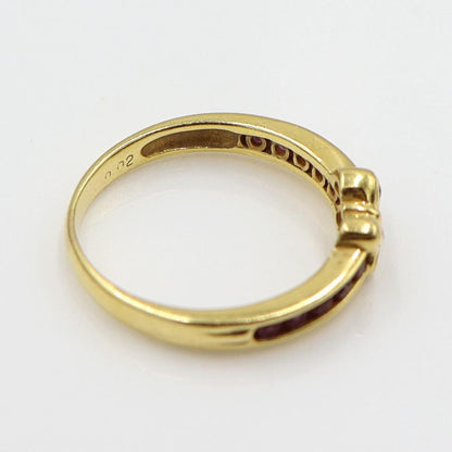 K18ルビーダイヤリング「蝶々」　D0.02ct　サイズ14号　重量2.94ｇ(石の重量含む)　レディース (中古)