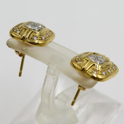 K18/Pt850ダイヤモンドピアス　D0.09ct　0.09ct　重量4.82ｇ(両耳合計・石の重量含む)　（中古）