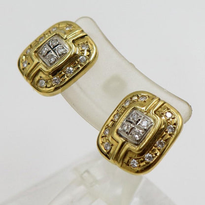 K18/Pt850ダイヤモンドピアス　D0.09ct　0.09ct　重量4.82ｇ(両耳合計・石の重量含む)　（中古）