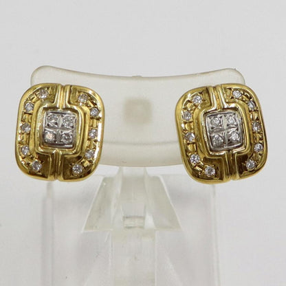 K18/Pt850ダイヤモンドピアス　D0.09ct　0.09ct　重量4.82ｇ(両耳合計・石の重量含む)　（中古）