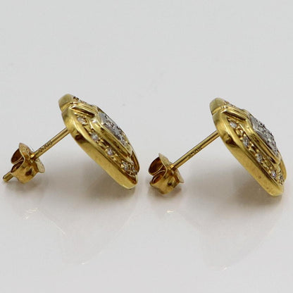 K18/Pt850ダイヤモンドピアス　D0.09ct　0.09ct　重量4.82ｇ(両耳合計・石の重量含む)　（中古）