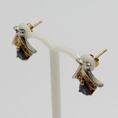 K18サファイアピアス　S0.51ct　0.52ct　重量3.72ｇ(両耳合計・石の重量含む)　（中古）