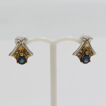 K18サファイアピアス　S0.51ct　0.52ct　重量3.72ｇ(両耳合計・石の重量含む)　（中古）