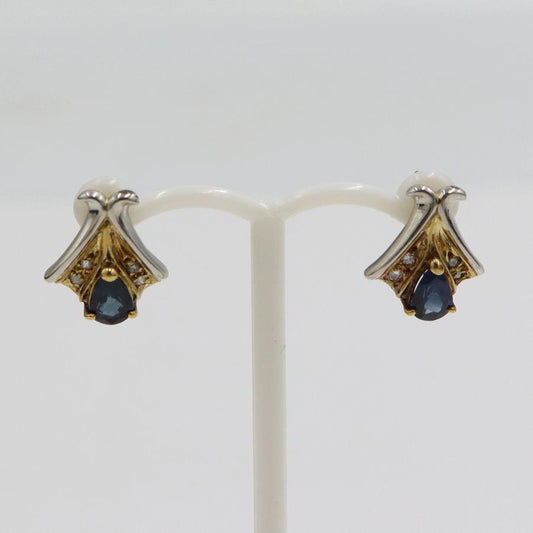 K18サファイアピアス　S0.51ct　0.52ct　重量3.72ｇ(両耳合計・石の重量含む)　（中古）