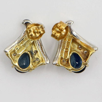 K18サファイアピアス　S0.51ct　0.52ct　重量3.72ｇ(両耳合計・石の重量含む)　（中古）