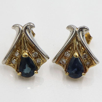 K18サファイアピアス　S0.51ct　0.52ct　重量3.72ｇ(両耳合計・石の重量含む)　（中古）