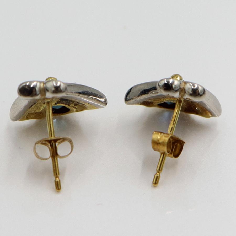 K18サファイアピアス　S0.51ct　0.52ct　重量3.72ｇ(両耳合計・石の重量含む)　（中古）