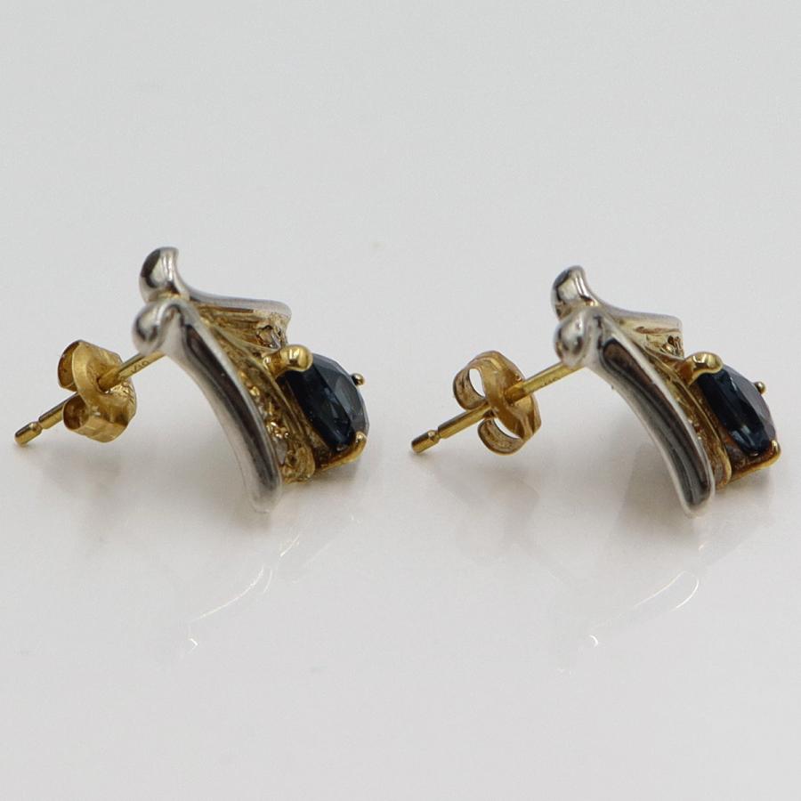 K18サファイアピアス　S0.51ct　0.52ct　重量3.72ｇ(両耳合計・石の重量含む)　（中古）