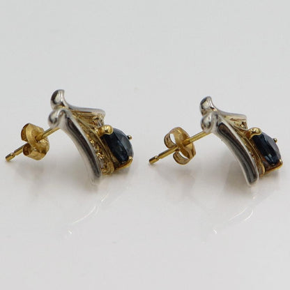 K18サファイアピアス　S0.51ct　0.52ct　重量3.72ｇ(両耳合計・石の重量含む)　（中古）