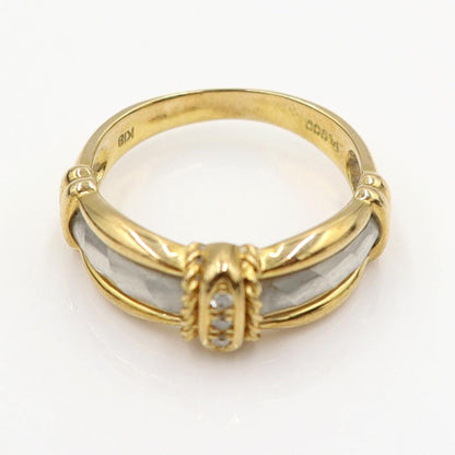 K18/Pt900ダイヤリング　リングサイズ16号 　重量4.04ｇ(石の重量含む)(中古)