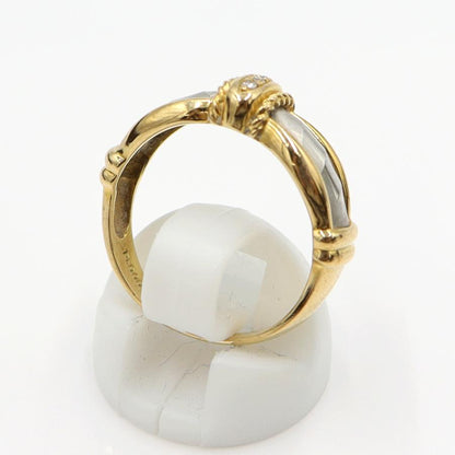 K18/Pt900ダイヤリング　リングサイズ16号 　重量4.04ｇ(石の重量含む)(中古)