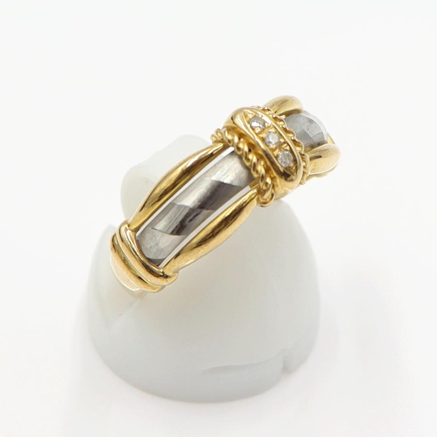 K18/Pt900ダイヤリング　リングサイズ16号 　重量4.04ｇ(石の重量含む)(中古)