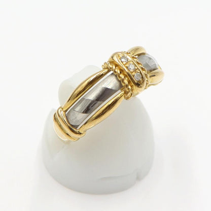 K18/Pt900ダイヤリング　リングサイズ16号 　重量4.04ｇ(石の重量含む)(中古)