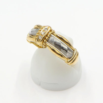 K18/Pt900ダイヤリング　リングサイズ16号 　重量4.04ｇ(石の重量含む)(中古)