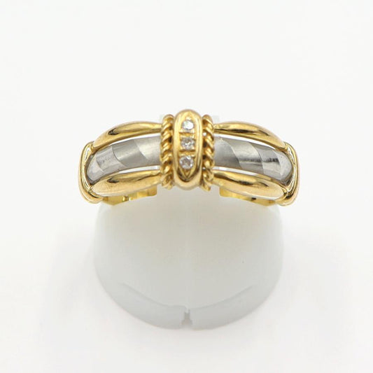 K18/Pt900ダイヤリング　リングサイズ16号 　重量4.04ｇ(石の重量含む)(中古)