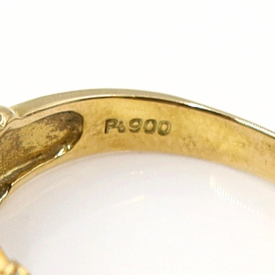 K18/Pt900ダイヤリング　リングサイズ16号 　重量4.04ｇ(石の重量含む)(中古)