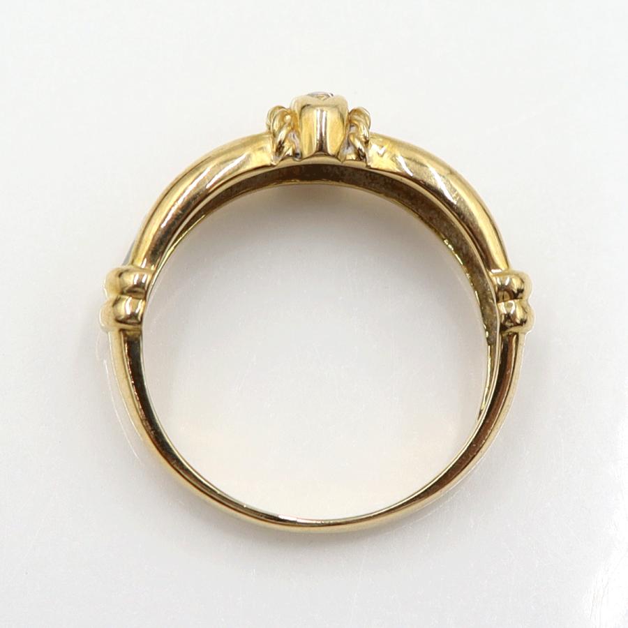 K18/Pt900ダイヤリング　リングサイズ16号 　重量4.04ｇ(石の重量含む)(中古)