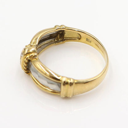 K18/Pt900ダイヤリング　リングサイズ16号 　重量4.04ｇ(石の重量含む)(中古)