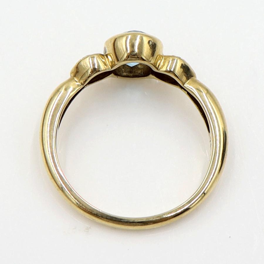 K18ブルートパーズリング　TP1.01ct　D0.04ct　サイズ11号　重量3.34ｇ(石の重量含む)　レディース(中古)