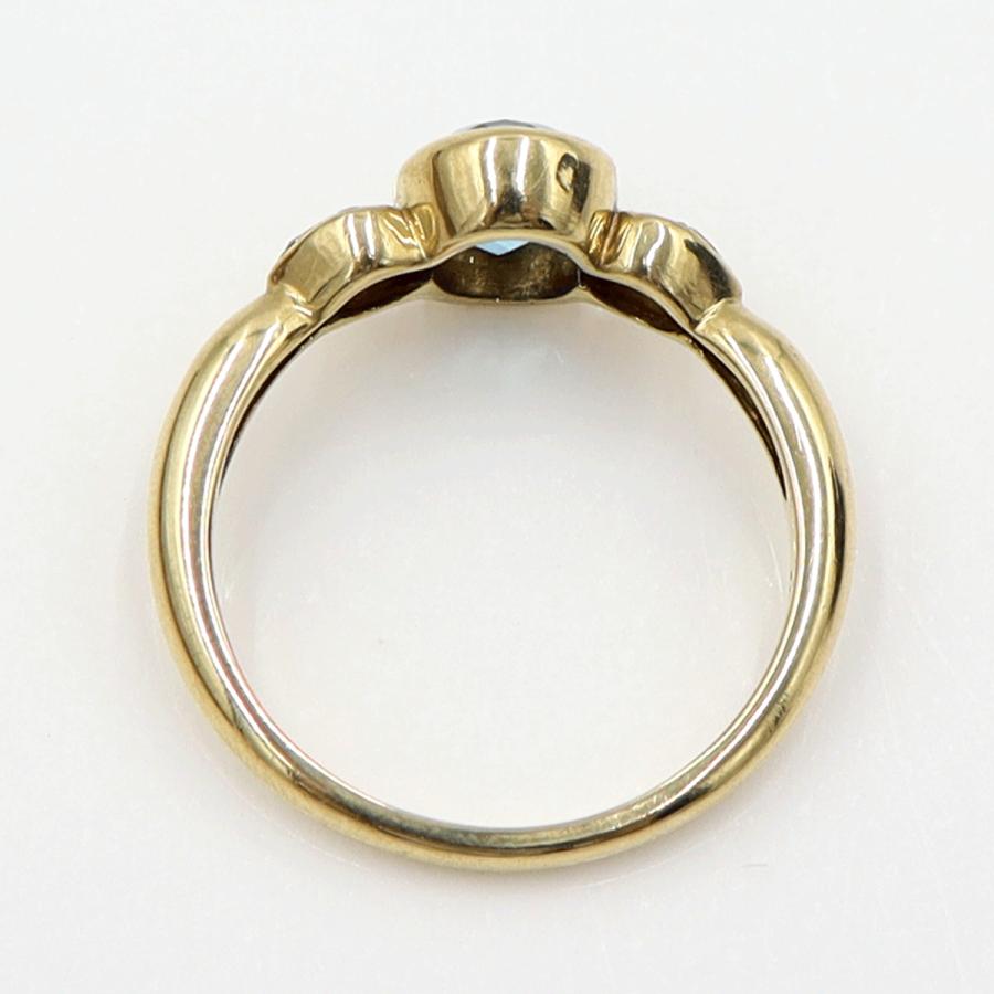 K18ブルートパーズリング　TP1.01ct　D0.04ct　サイズ11号　重量3.34ｇ(石の重量含む)　レディース(中古)