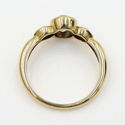 K18ブルートパーズリング　TP1.01ct　D0.04ct　サイズ11号　重量3.34ｇ(石の重量含む)　レディース(中古)