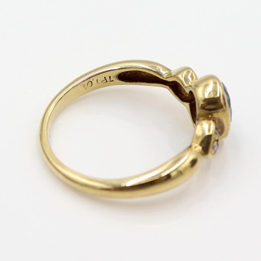 K18ブルートパーズリング　TP1.01ct　D0.04ct　サイズ11号　重量3.34ｇ(石の重量含む)　レディース(中古)