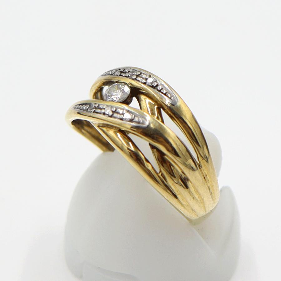 K18/Pt900ダイヤモンドリング　サイズ12号　重量3.46ｇ(石の重量含む)　(中古)