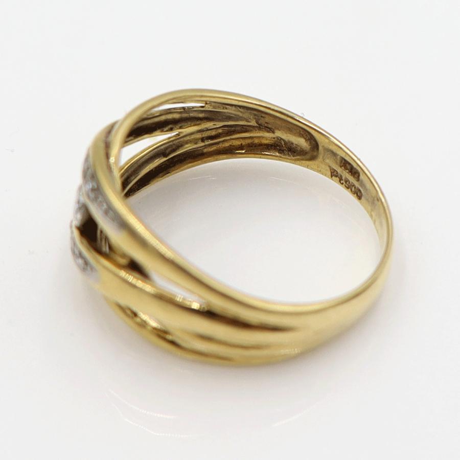 K18/Pt900ダイヤモンドリング　サイズ12号　重量3.46ｇ(石の重量含む)　(中古)