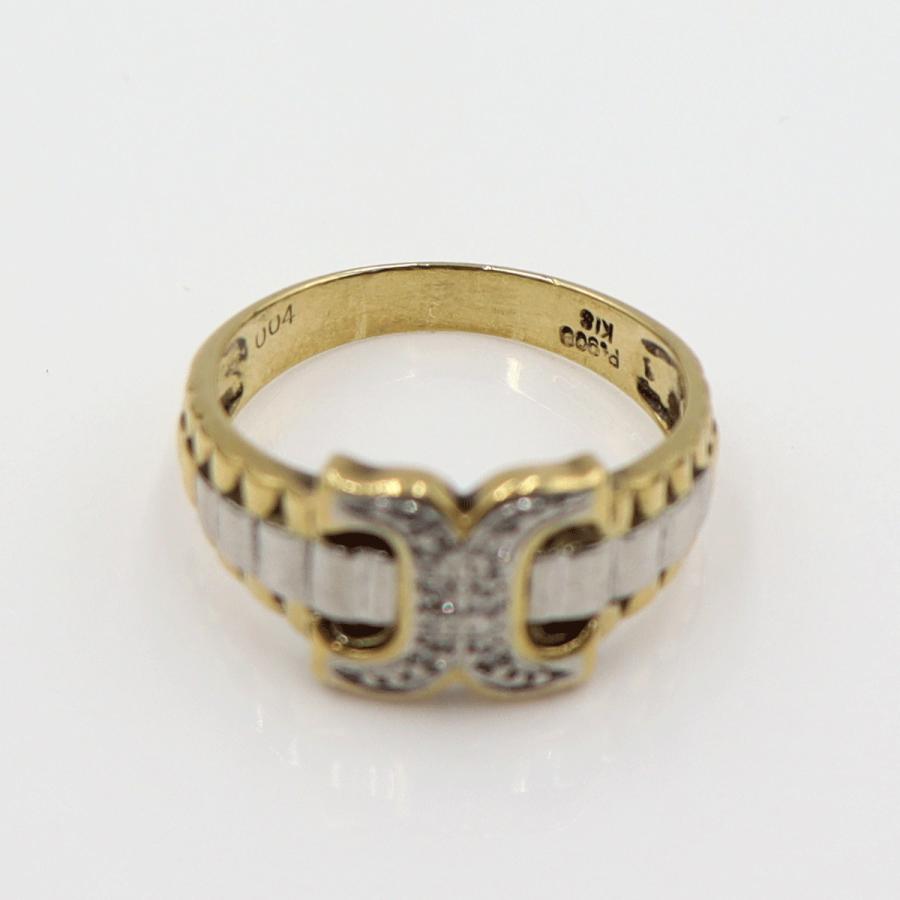 K18/Pt900ダイヤリング　D0.04ct　サイズ12号　重量4.04ｇ(石の重量含む)　レディース (中古)