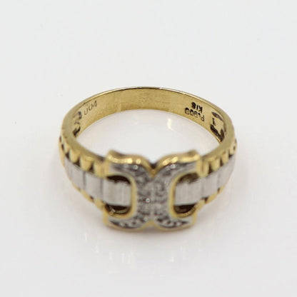 K18/Pt900ダイヤリング　D0.04ct　サイズ12号　重量4.04ｇ(石の重量含む)　レディース (中古)