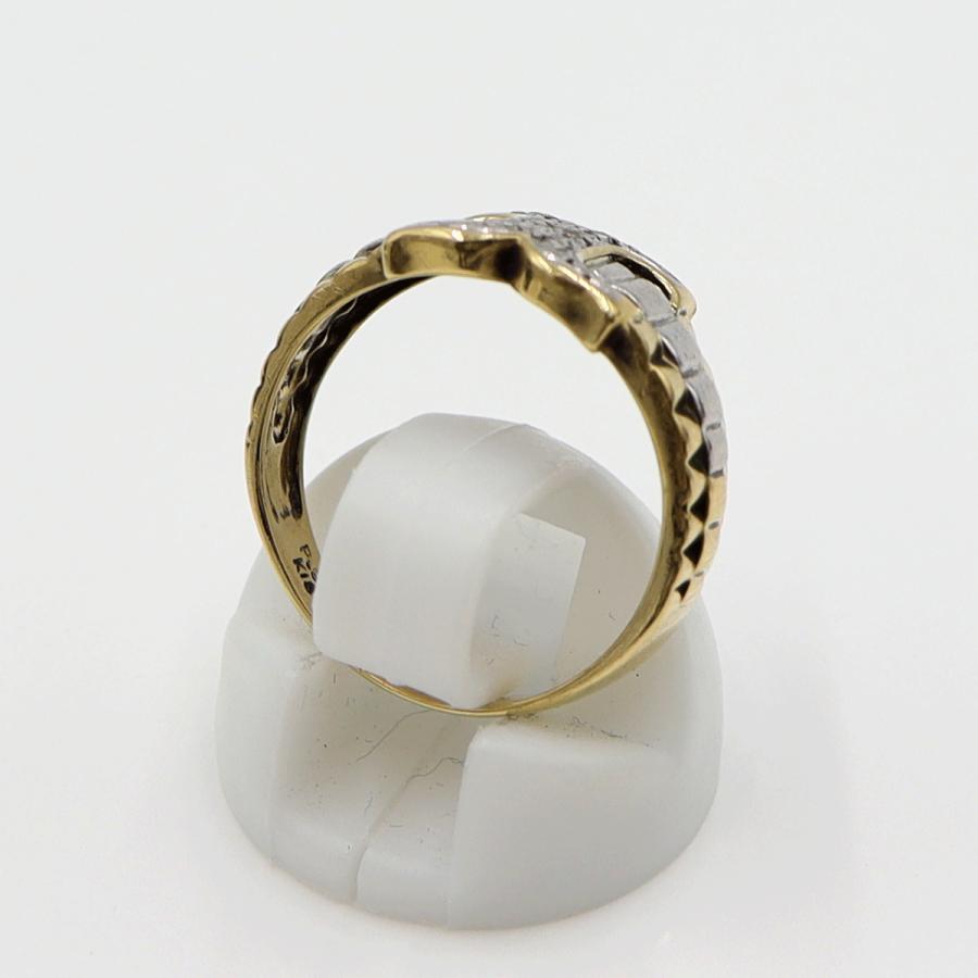 K18/Pt900ダイヤリング　D0.04ct　サイズ12号　重量4.04ｇ(石の重量含む)　レディース (中古)