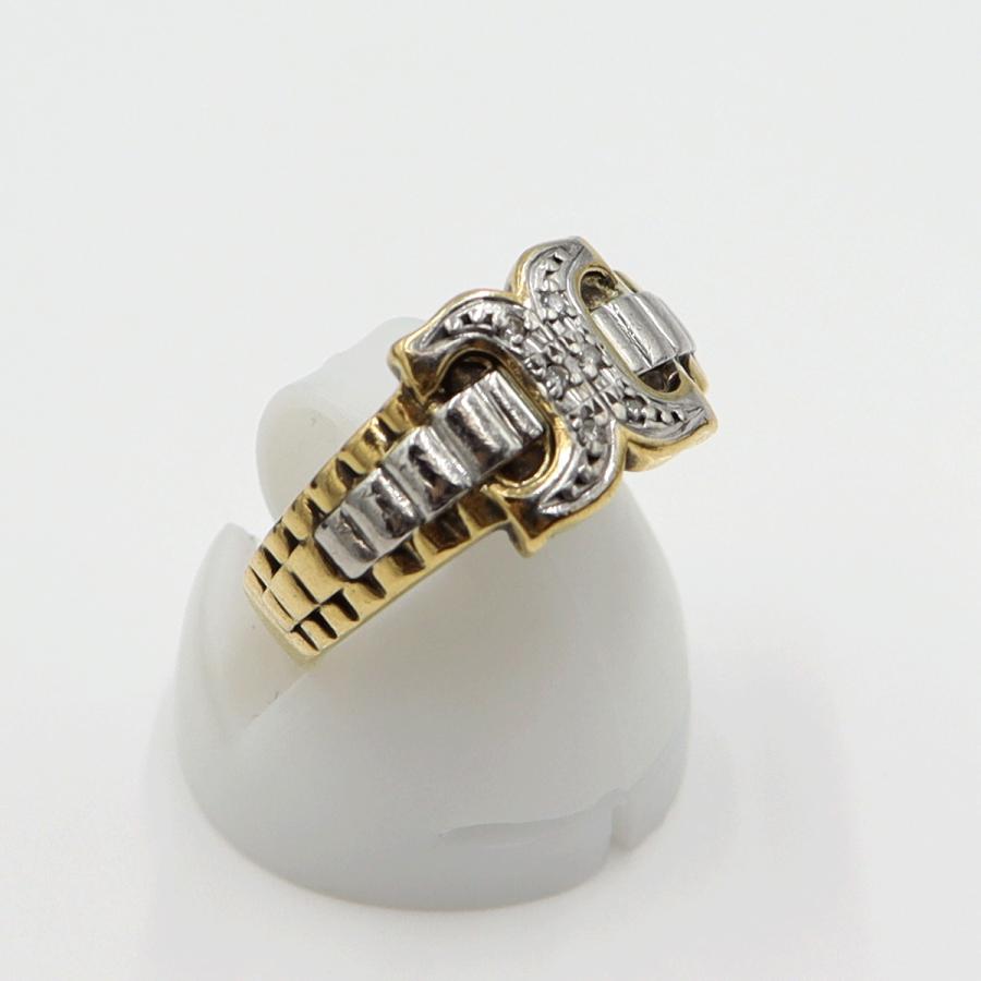 K18/Pt900ダイヤリング　D0.04ct　サイズ12号　重量4.04ｇ(石の重量含む)　レディース (中古)