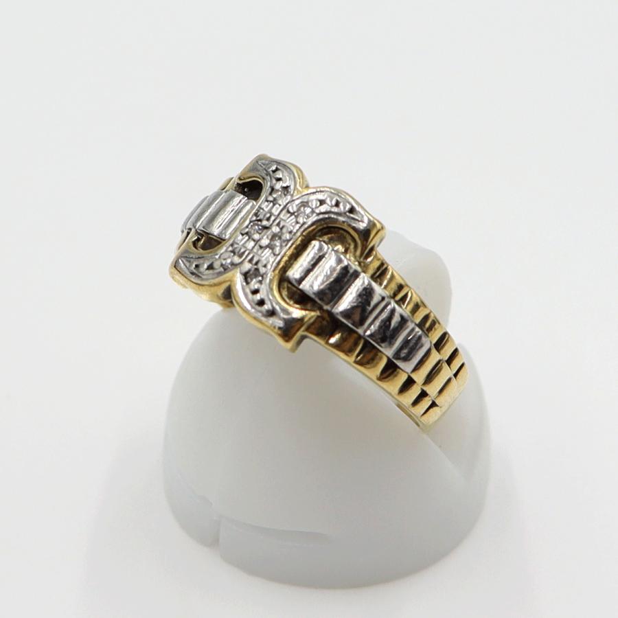 K18/Pt900ダイヤリング　D0.04ct　サイズ12号　重量4.04ｇ(石の重量含む)　レディース (中古)