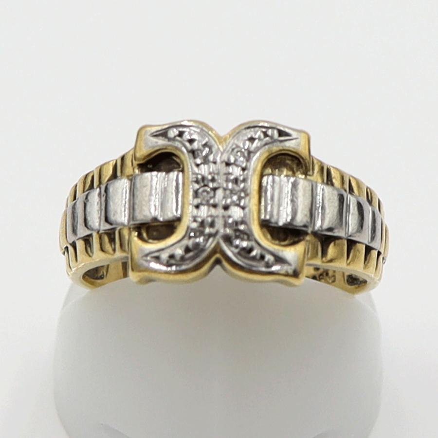 K18/Pt900ダイヤリング　D0.04ct　サイズ12号　重量4.04ｇ(石の重量含む)　レディース (中古)