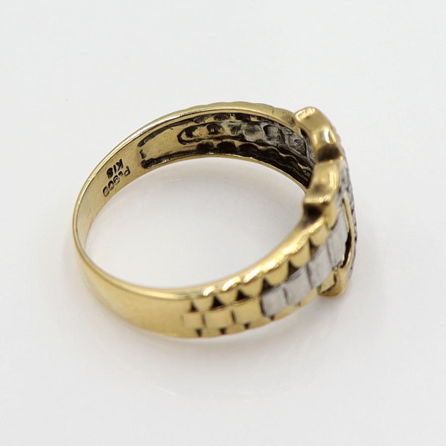 K18/Pt900ダイヤリング　D0.04ct　サイズ12号　重量4.04ｇ(石の重量含む)　レディース (中古)