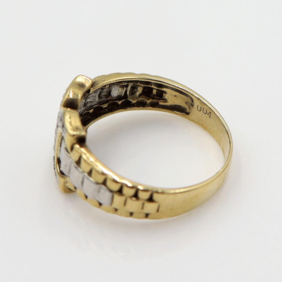 K18/Pt900ダイヤリング　D0.04ct　サイズ12号　重量4.04ｇ(石の重量含む)　レディース (中古)