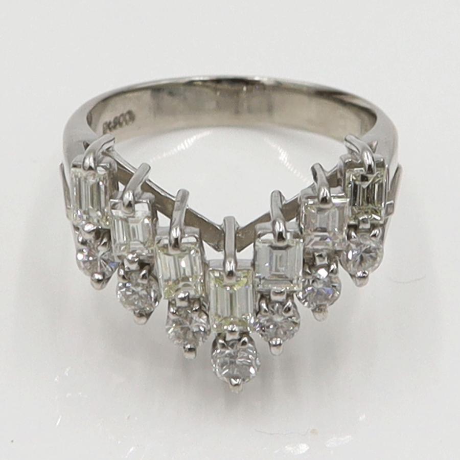 Pt900ダイヤモンドリング　D1.50ct　リングサイズ12号　重量6.81ｇ(石の重量含む)（中古）