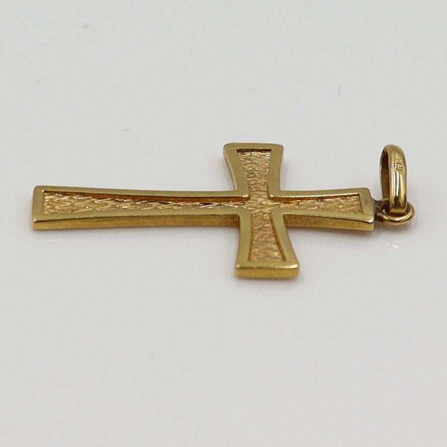 K18クロスペンダントトップ「十字架/クロス」　重量1.66ｇ　レディース（中古）