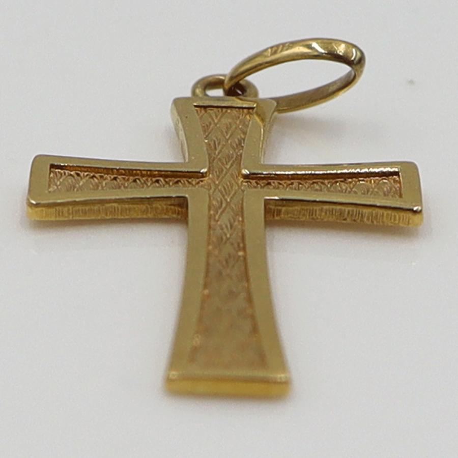 K18クロスペンダントトップ「十字架/クロス」　重量1.66ｇ　レディース（中古）